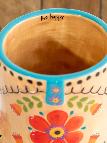 Live Happy Boot Folk Art Mug