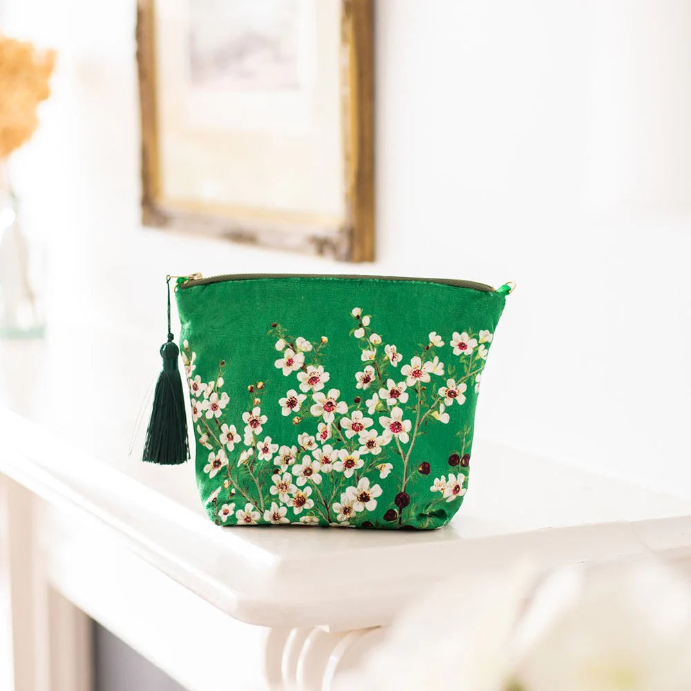 Manuka Flower Velvet Cosmetic Bag