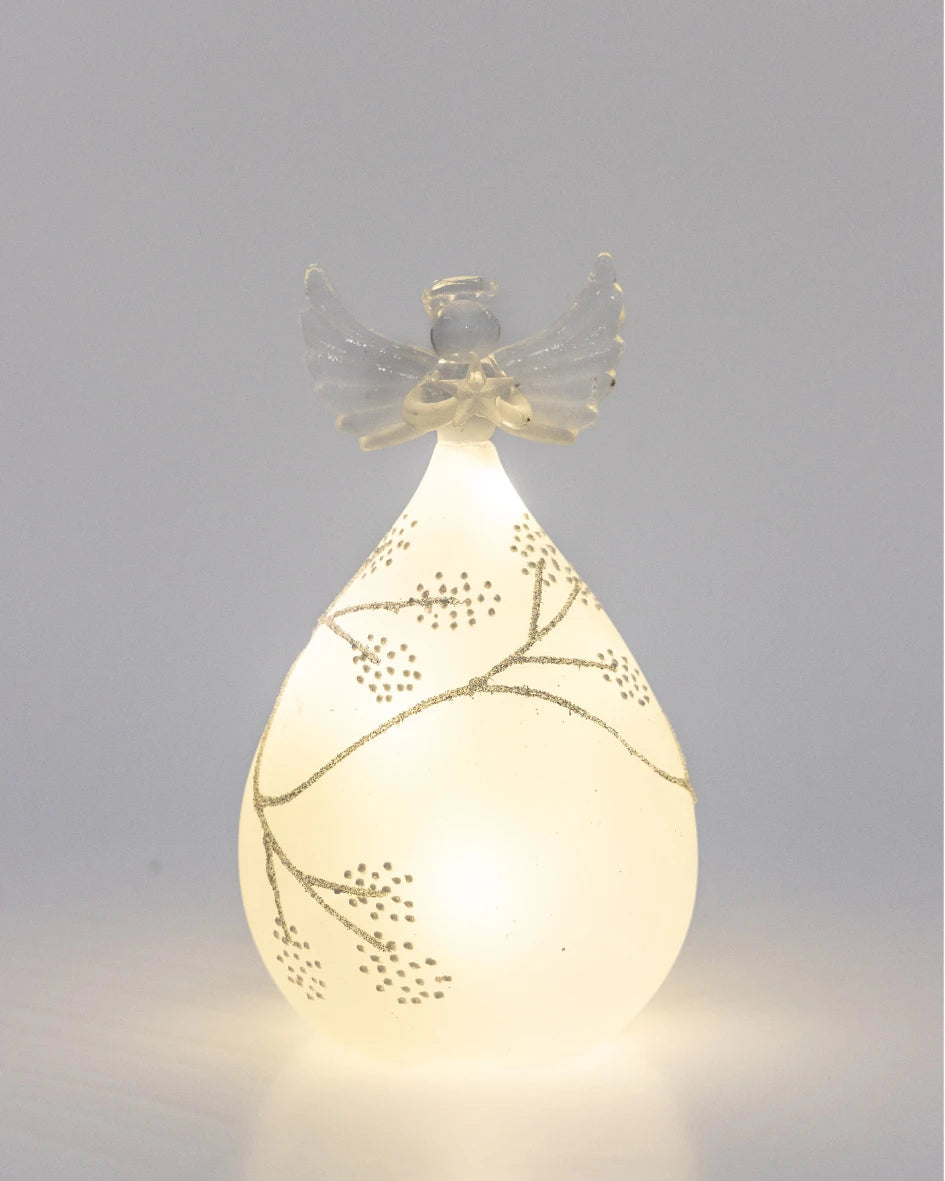 Frosted Round Glass Angel 3 Sizes