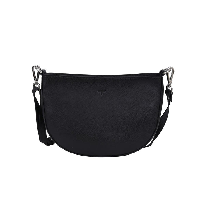 Natalie Small Leather Sling Black