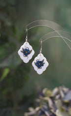 Navy Bloom Handcrafted Earrings