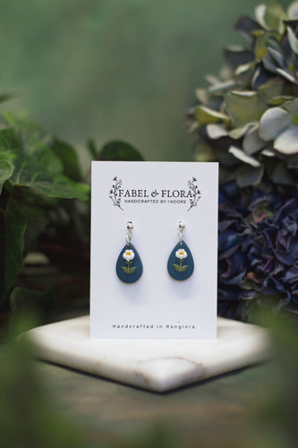 Navy Stud Handcrafted Earrings
