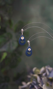 Navy Stud Handcrafted Earrings