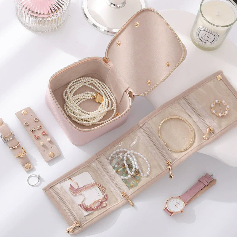 Evie Square Jewellery Box Pink