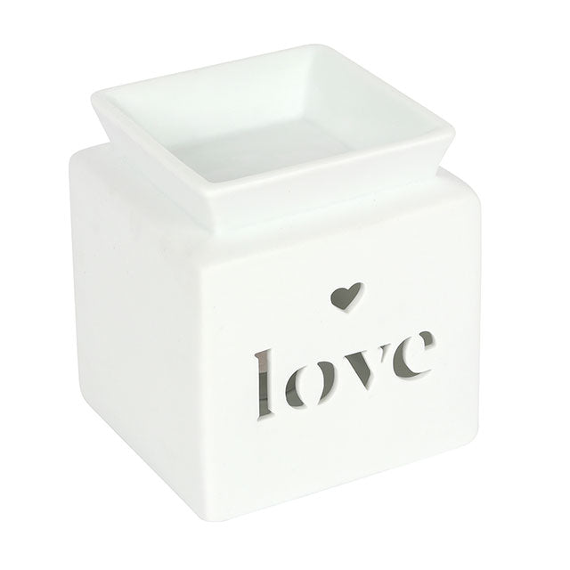 White Love Cut Out Oil/Wax Burner