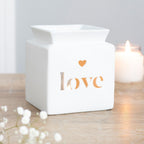 White Love Cut Out Oil/Wax Burner