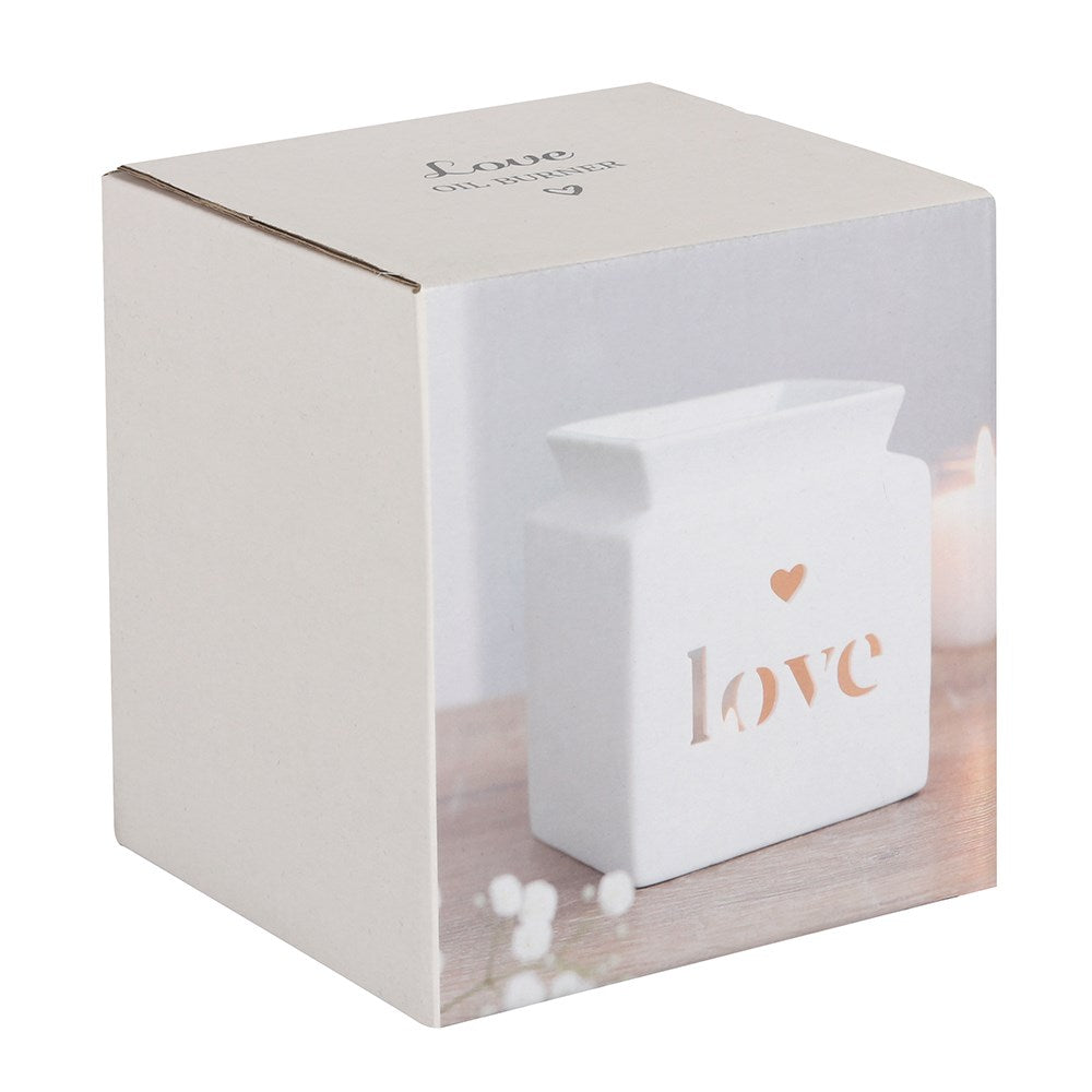 White Love Cut Out Oil/Wax Burner