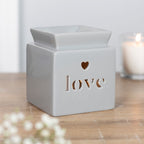 Grey Love Cut Out Oil/Wax Burner
