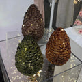 15cm Glass Pinecone Assorted Colours