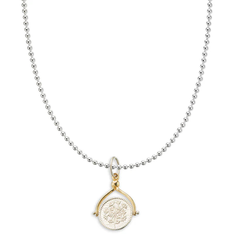 Make a Wish Spinner Charm Sterling Silver & Brass