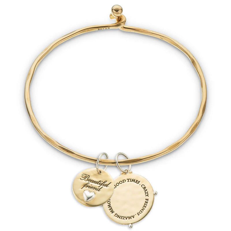 Crazy Friends Amazing Memories Charm Brass & Sterling Silver