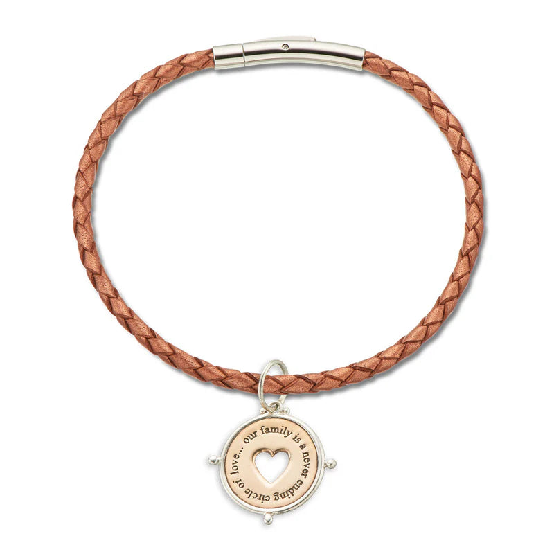 Family Circle of Love Charm Sterling Silver & Bronze