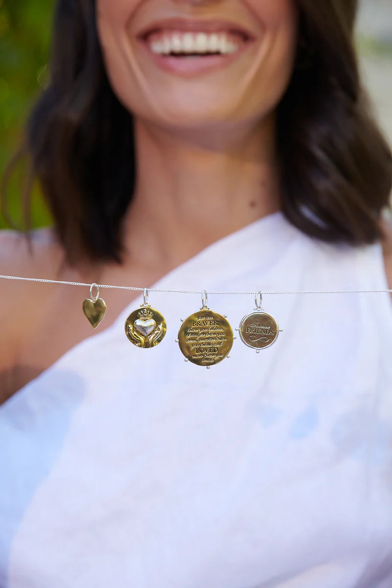 Forever Friends Infinity Charm Sterling Silver & Brass