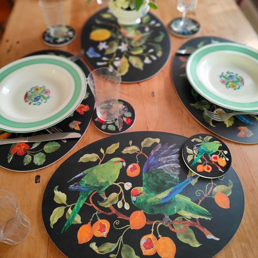 NZ Native Birds Oval Placemats Set of 4