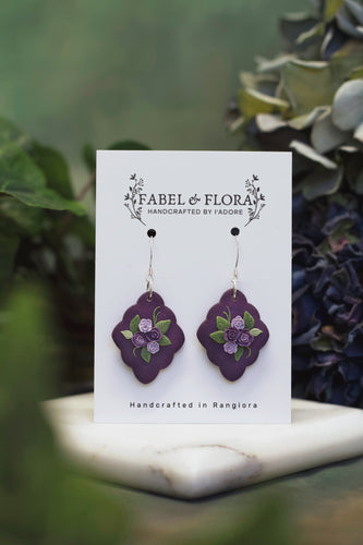 Purple Bloom Handcrafted Earrings