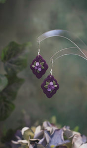 Purple Bloom Handcrafted Earrings