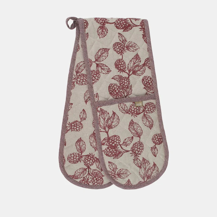 Berry Double Oven Glove Red