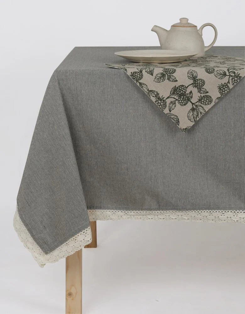 Berry Thin Stripe Table Cloth Olive