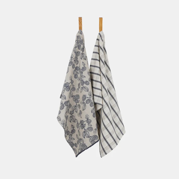 Berry Tea Towels 2pack Blue