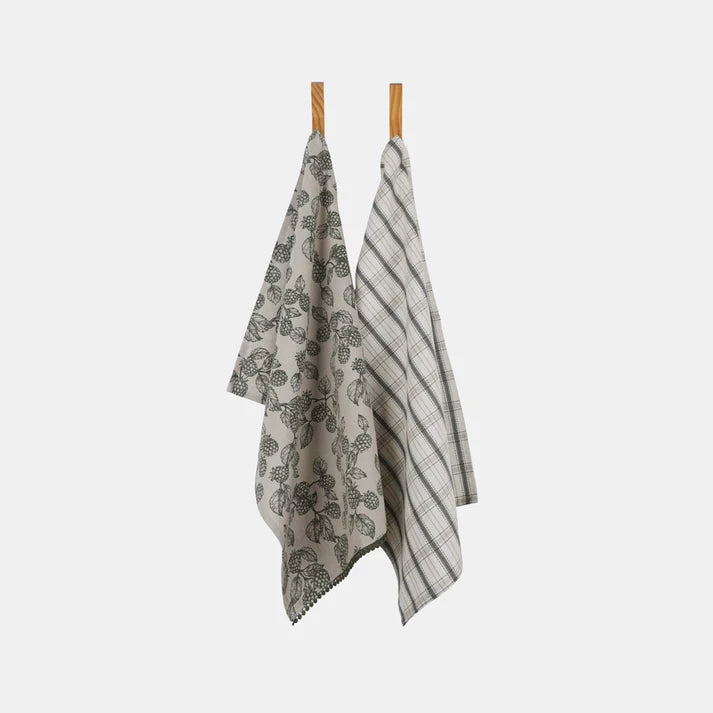 Berry Tea Towels 2pack Olive