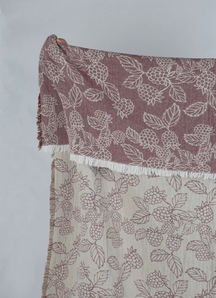 Berry Jacquard Throw Red