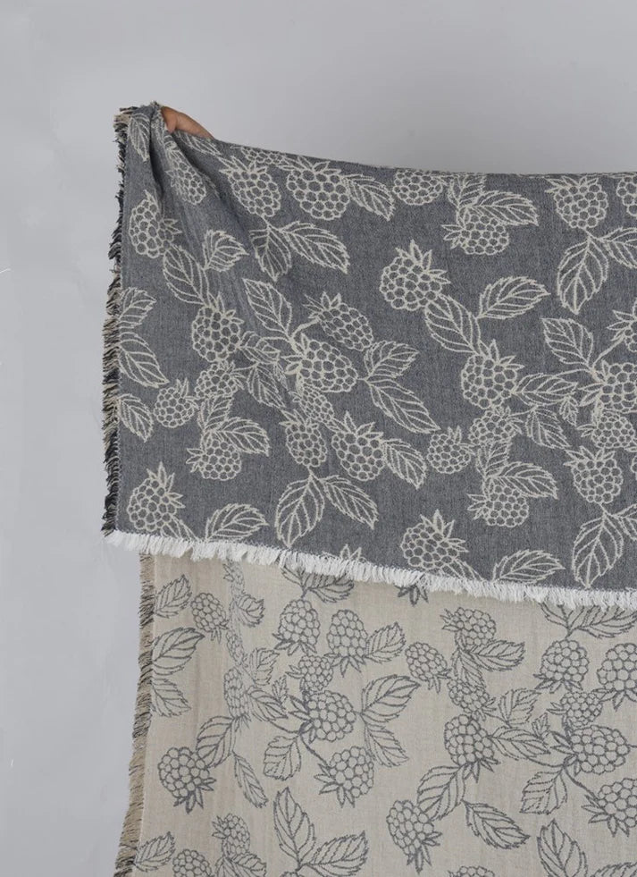 Berry Jacquard Throw Blue