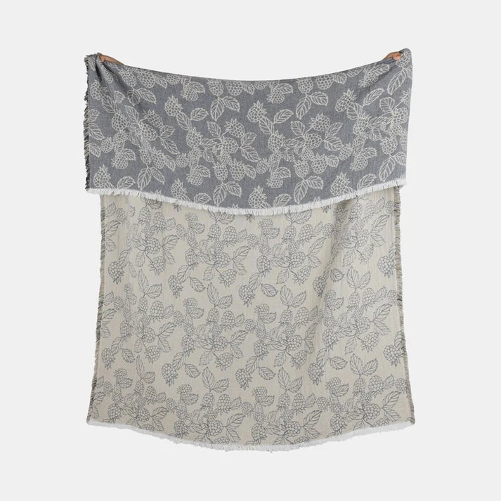 Berry Jacquard Throw Blue