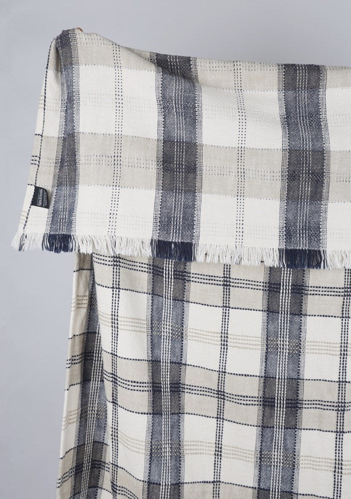 Berry Checked Throw Blue
