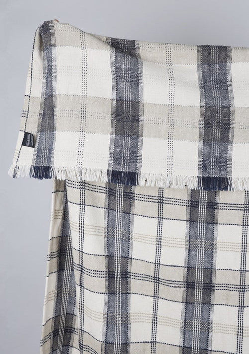 Berry Checked Throw Blue