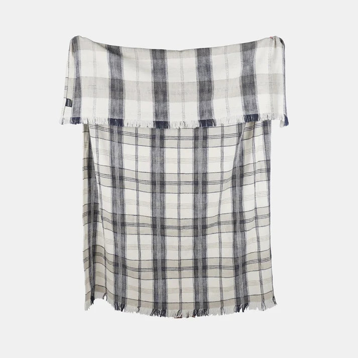 Berry Checked Throw Blue