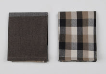 Load image into Gallery viewer, Giant Check Tea Towel Set of 2 Black