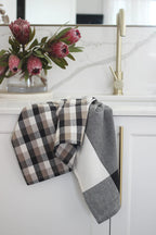 Giant Check Tea Towel Set of 2 Black