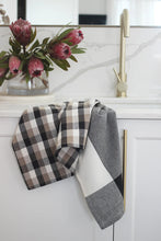 Load image into Gallery viewer, Giant Check Tea Towel Set of 2 Black