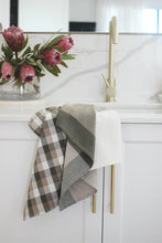 Load image into Gallery viewer, Giant Check Tea Towel Set of 2 Olive