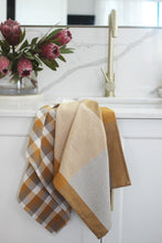 Load image into Gallery viewer, Giant Check Tea Towel Set of 2 Mustard