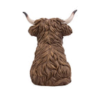 Rustic Meadow Highland Cow Sitting Statue