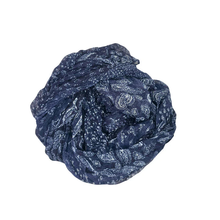 The Autumn Cotton Hemp Scarf Blue