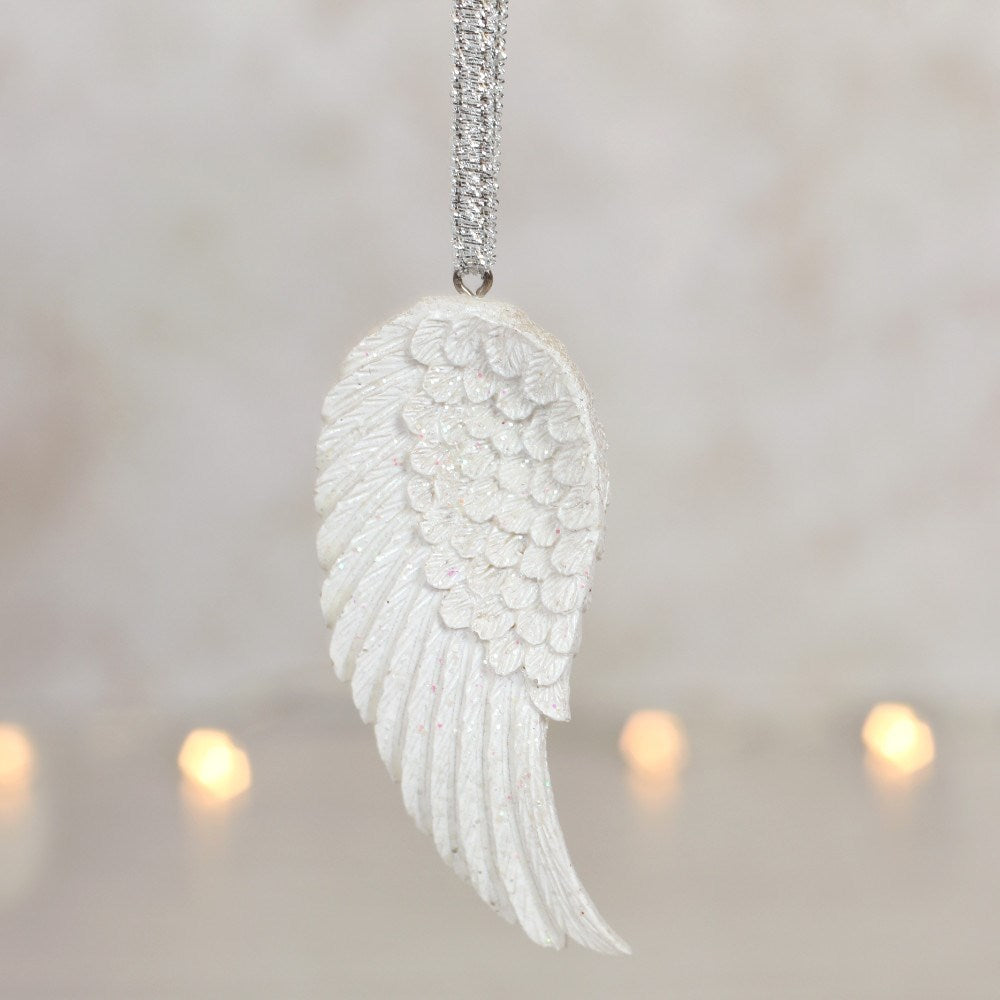 Single Angel Wing Glitter Deco