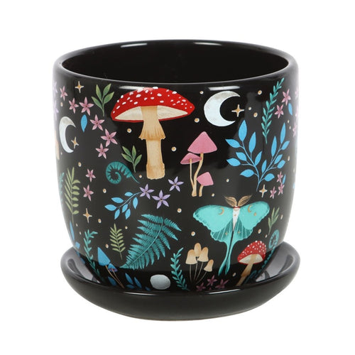 Dark Forest Print Ceramic Plant Pot