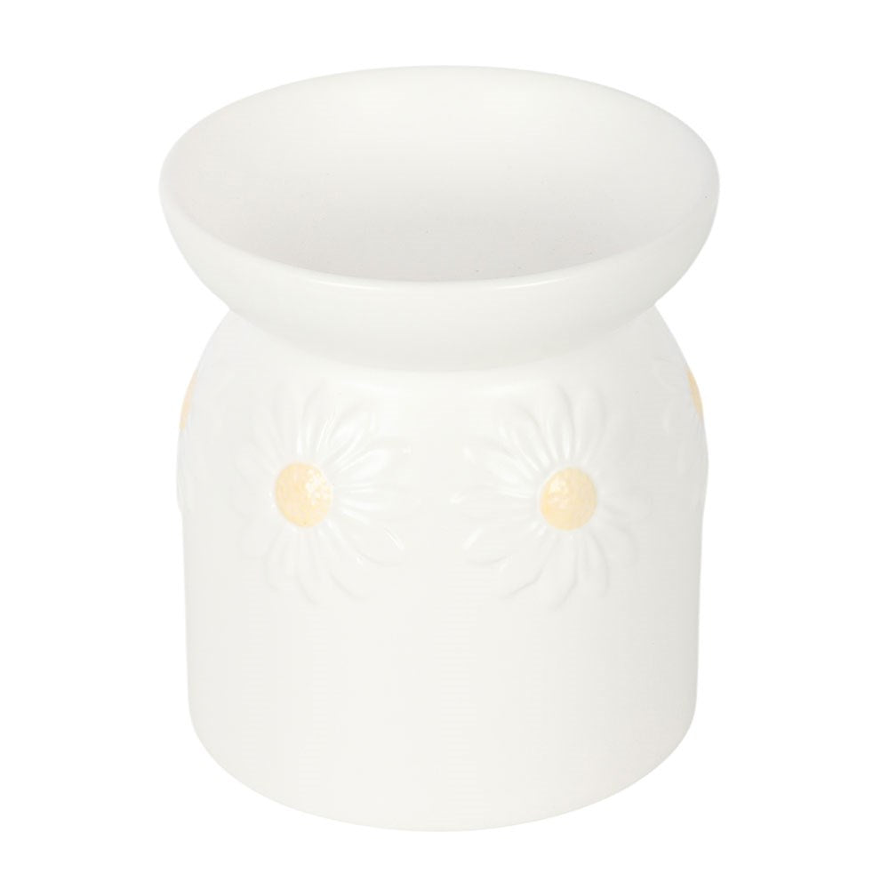 White Daisy Chain Ceramic Wax/Oil Burner
