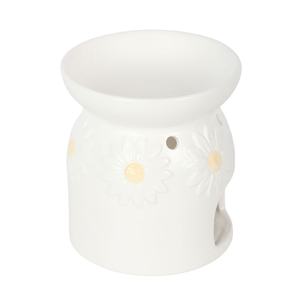 White Daisy Chain Ceramic Wax/Oil Burner