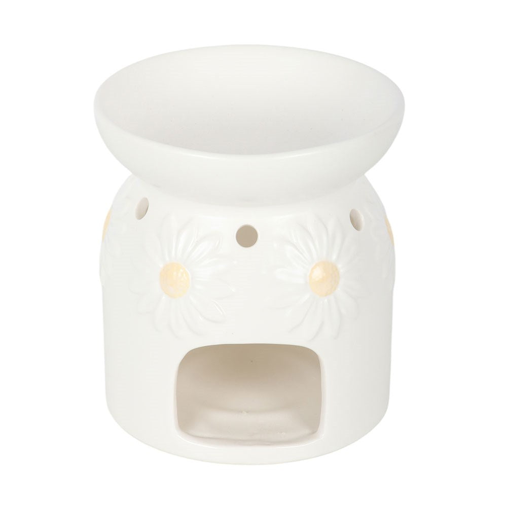 White Daisy Chain Ceramic Wax/Oil Burner