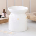 White Daisy Chain Ceramic Wax/Oil Burner