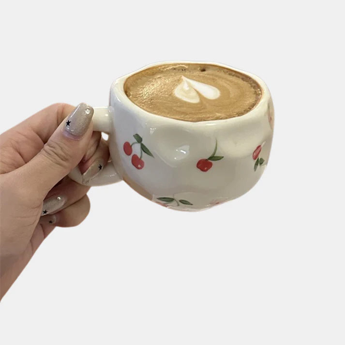 Cherry Mug White Red