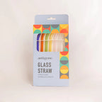 Reusable Glass Straws Set of 6 Long Bend Multi