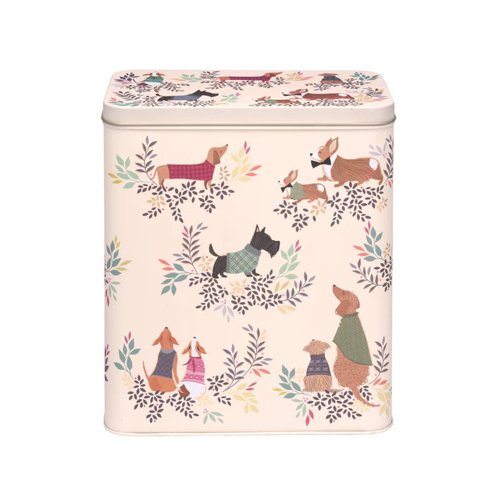 Dapper Dogs Large Rectangle Storage Tin