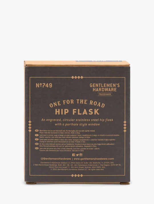 Circular Hip Flask One for the Road