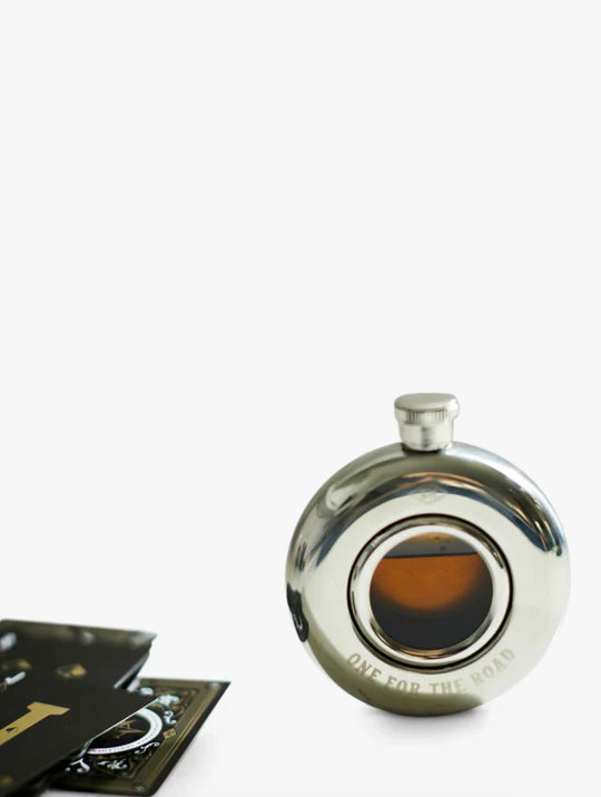 Circular Hip Flask One for the Road