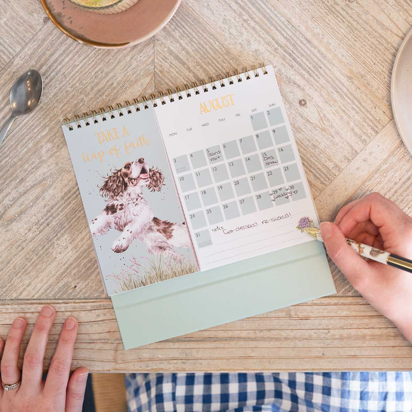 Wren Sleeping Puppy Desk 2026 Calendar