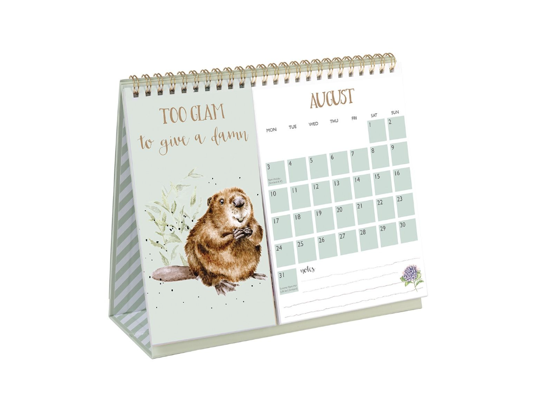 Wren Sleeping Puppy Desk 2026 Calendar
